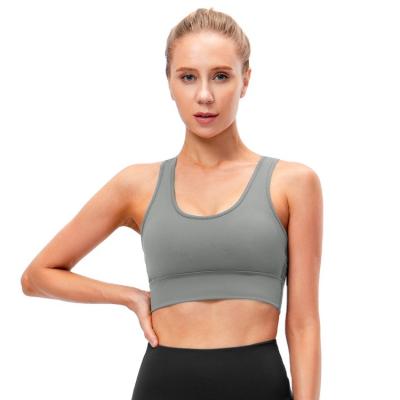 China Modern Design Back Breathable Nylon Fabric Yoga Sports Fitness Hollow Running Bras for sale