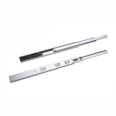 China Modernplus Modernplus 45mm Telescopic Channel 3 Times Push To Open Heavy Duty Soft Close Undermount Ball Bearing Drawer Slide for sale