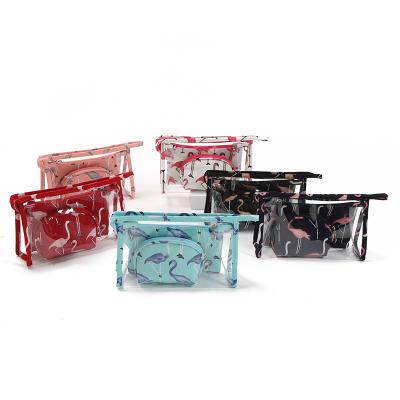 China NATIONAL Wholesale High Quality Portable Small Clear Makeup Bag Yiwu Cosmetic Bag Set 3 Pcs for sale