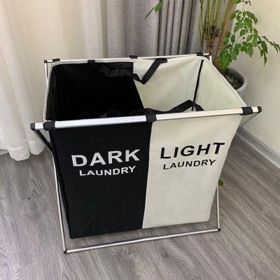 China Durable Custom Laundry Hamper Double Hamper Laundry Cloth Dirty Clothes Hamper for sale