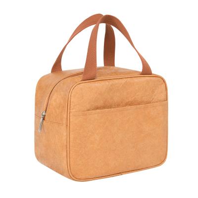 China Free Sample Eco-Friendly High Quality Paper Bag Cooler Handle Waxed Lunch Lady Bags Personal Lunch Cooler for sale