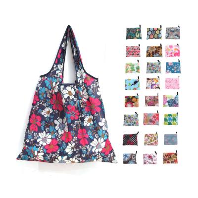 China 190T Grocery Bags Best Eco-friendly Expandable Reusable Cute Reusable Foldable Shopping Bags for sale