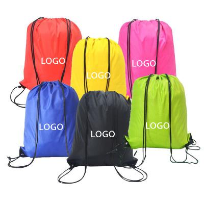 China Wholesale 210D Polyester Eco-friendly Promotion Strap Backs Custom Logo Drawstring Bag Backpack for sale