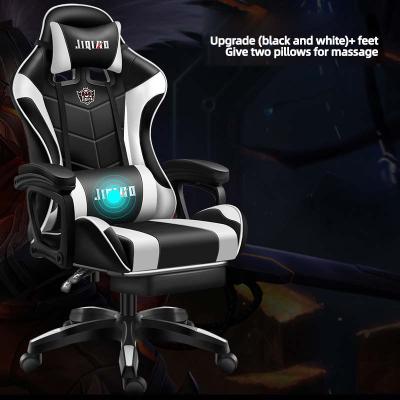 China (Size)2021 Customized Adjustable PU Leather Blue Light Sillas Gamer Led RGB Gaming Chair for sale