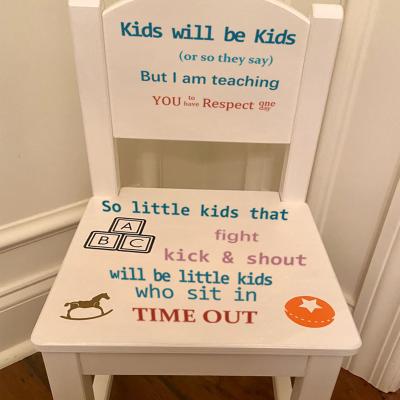 China Removable Wall Art Overtime Chair Decoration Vinyl Sticker One Boys Time Out Chair Decorative Sticker Set Sticker For Home Decoration for sale