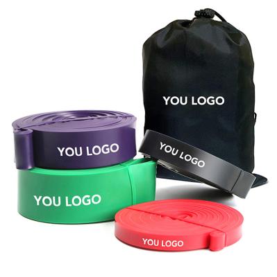 China Wholesale 100% Custom Logo Yoga Fitness Exercise Elastic Natural Latex Stretch Mini Latex Band Loop Resistance Bands for sale