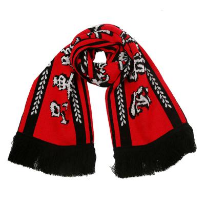 China Popular 100% Acrylic Knit Custom Jacquard Baseball Fan Cheerleading Scarf for sale