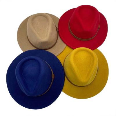 China 100% Hand Made Fedora Hat Winter Wool Felt Hat Hot Sale Multicolor Wool Felt Soft Touch Feeling for sale