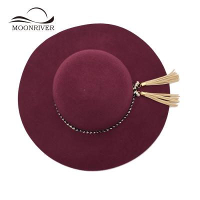 China Wholesale Picture Lady Floppy Wide Brim Wool Felt Hat Women Hat for sale