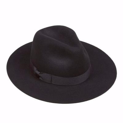 China Wholesale Soft Touch Feeling Fashion 100% Wool Fedora Hat Accessories Felt With Bow-knot Ribbon for sale