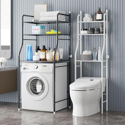 China Universal 3 Layers Workable Toilet Rack Organizer Shelf Bathroom Toilet Laundry Shelves Above Toilet Storage Rack With Towel Rack for sale