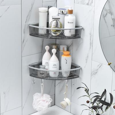 China Wholesale Modern Factory Wall Mount Kitchen Bathroom Storage Racks Hanging Shower Shampoo Rack Bathroom Corner Tripod Shelf Rack for sale