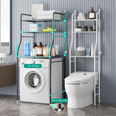 China Hot Selling Sustainable 3 Tiers Bathroom Storage Rack Over Toilet / Washing Machine Rack Shelf Rack for sale