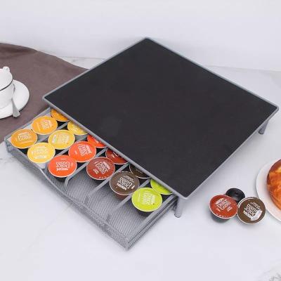 China Viable Wholesale Metal Coffee Capsule Holders Drawer 36 Coffee Capsule Holder Storage Drawers for sale