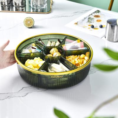 China Fruit Dish Living Room Coffee Table Dried Fruit Dish Snack Tray Creative Home Dish Compartmentalized Tray Candy Melon Seed Dish for sale