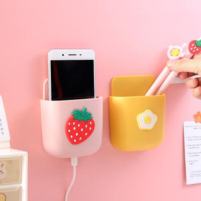 China Wall Mounted Organizer Cute Remote Control Organizer Case Phone Plug Home Multifunctional Stand Holder Storage Filling Box for sale