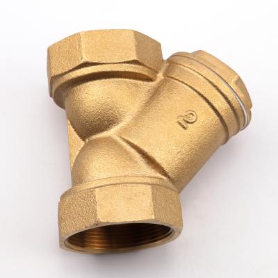 China Low Price General Female Y Type Filter OUKE PN16 Brass Strainer Filter Valve With Stainless Steel Mesh Insert For Water for sale