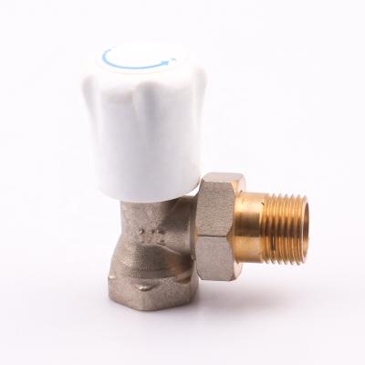 China General 1/2 Inch Handle Water Heater Brass Safety Radiator Thermostat White Plastic Heating Valve for sale