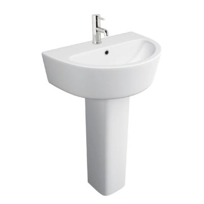 China Marca de agua Curva pleno pedestal Lavadora de lavadoras Brillante Blanco 36 pulgadas Piedra del fregadero en venta