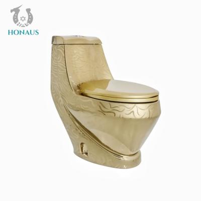 China Luxus-Golden Design Einzeilige Toilettenschüssel für Badezimmer zu verkaufen