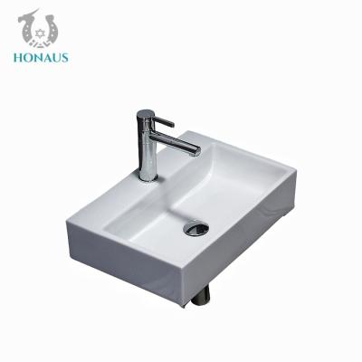 China Multifuction Rectangular Wall Hanging Wash Basin Wall Hung Lavatory Sink for sale