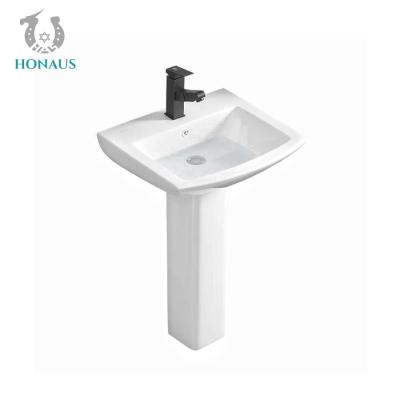 Cina Creamic Full Pedestal wash Basin Floor Mounted Bathroom Sanitary Ware in vendita