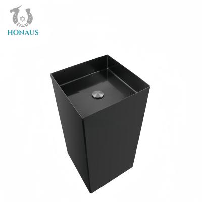 China Moderno pleno pedestal lavabo de acero inoxidable Hotel de lujo Apartamento pulido en venta