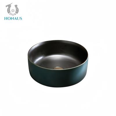 중국 Retro Bathroom Countertop Basin Round Best Ceramic Electroplated Surface Anti Stain 판매용