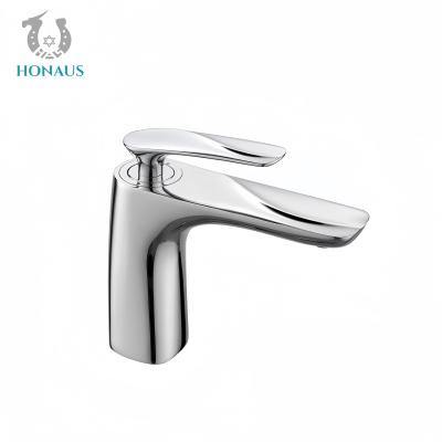 China Elegant Wash Basin Faucet Mixer 0 To 90 Degree Copper Hotel Apartment Deck Mounted for sale