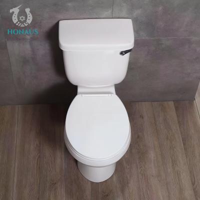 China Floor Mounted Two Piece Toilet Bowl With Ceramic Weight Bearing Over 200KG for sale