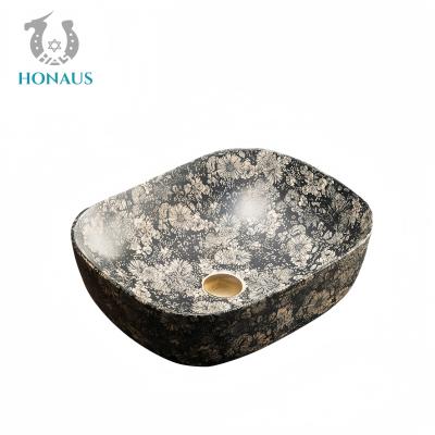 China Retro Bathroom Countertop Basin High Quality Ceramic Art Design In Door Out Door for sale