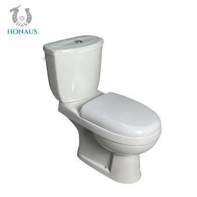 Chine Projet d'utilisation de bol de toilette en deux pièces en céramique, design allongé blanc 680*760*390mm à vendre