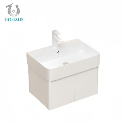 China Practical Bathroom Wall Hung Basin Ceramic Floating Vanity with Cabinet White for sale