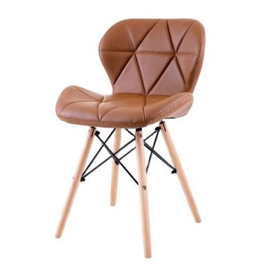 China Modern Design Modern Leather Dining Chair With Wooden Legs Butterfly Masters Chair Masters Chair Leather PU Leather for sale