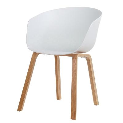 China French Style High Quality PP Metal Effect Metal Legs Bistro Coffee Shop White Wood PP Plastic Dining Chair Beech Bentwood Armchair Leisure Chair for sale