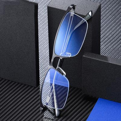 China 15 Years Experience DOISYER Wholesale Men Rectangle Half Frame Office Customs Blue Light Anti Blocking Screen Eye Glasses for sale