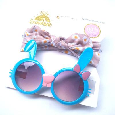 China 2022 Fashion DOISYER Sunglasses Kids Children's Headband Sunglasses Sun Glasses Set Girls Cartoon Rabbit UV400 Sunglasses for sale