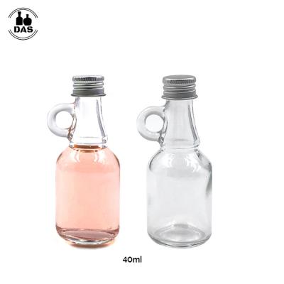 China Wholesale 40ml Empty Clear Beverage Vodka Whiskey Rum Mini Drinking Liquor Spirit Glass Bottle Small With Aluminum Cap for sale