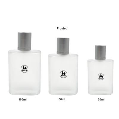 China Personal Care Custom 30ml 50ml 100ml 150ml Frosted Clear Luxury Square Empty Mist Spray Pump Oil Portable Glass Perfume Bottle For Sale for sale