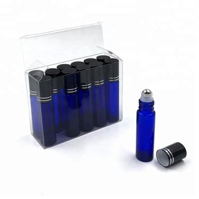 China Personal Care Pack of 12, Aromatherapy Glass Roll On Bottles (10 ml), with metal ball for gentle skin application for sale