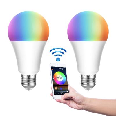 China Indoor smart home radio RGBCW led bulb E27 9W dimmable tuya wifi app control google alexa connection for sale