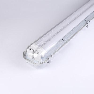 China Waterproof IP65 T8 warehouse triproof led light fixture with single and twin tube T8 4ft 5ft PC ABS 2ft for car parking garden for sale