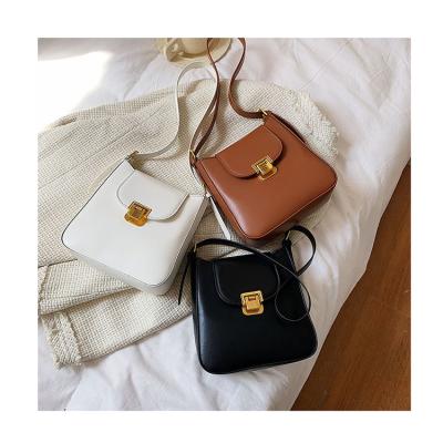 China Fashion Textured Retro Small Square Bags Female 2021 New Lock Armpit Bags For Women Handbags Brand Luxury Shoulder Cross - Body Bags for sale