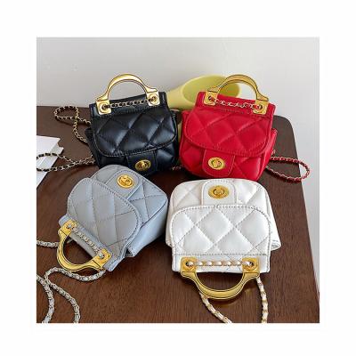 China 2021 Korean Women Handbags Fashion Diamond Lattice Autumn New Shoulder Bags Mini Kids Chain Cross - Body Bags PU Flap Bags Pinch for sale