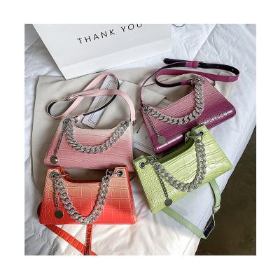 China Female Chain For Armpits Tote Purse Pouch Stone Luxury Pattern Fashion Gradient Color Women Handbag Shoulder Bags Diamonds for sale