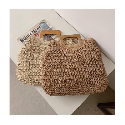 China Fashion Casual Straw Women Shoulder Bags Rattan Summer Beach Wicker Woven Handbags Lady Totes Bag Large Capacity Big Purses Shopper Bag for sale