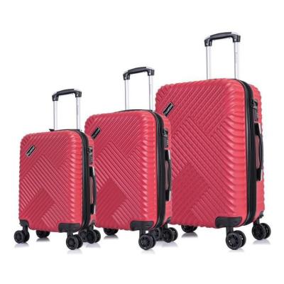 China ABS 360 Degree Spinner 4x2 Rolls Combination Lock Lightweight Expandable ABS 3pcs Travel Trolley Suitcase Luggage Bag Set for sale