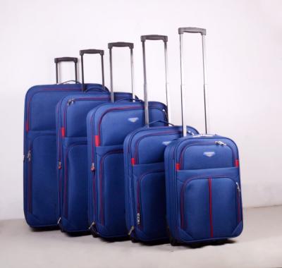 China Polyester Size 18 21 26 29 32inch Full Grid Fabric Lining 5pcs 2 Inner Wheels Trolley Luggage Suitcase Set for sale