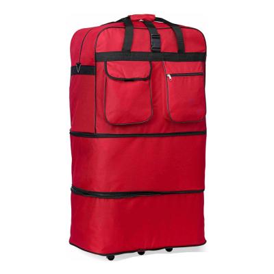 China Polyester 30 36 40inch 600D Polyester Large Capacity Suitcase Spinner Foldable Expandable Rolling Rolled Fleece Travel Luggage Bag for sale