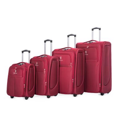 China FACTORY 4PCS 20 DOLLAR Polyester 24 28 32 INCH SIDE EVA TRAVEL HAND SUITCASE SOFT LUGGAGE BAG SETS for sale